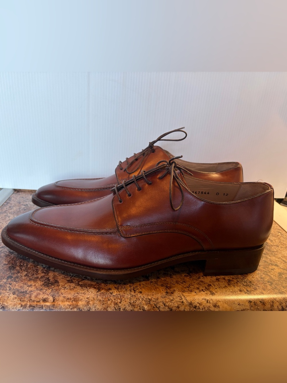 Santoni Chestnut Brown Leather Oxford Shoes - Picture 2 of 6